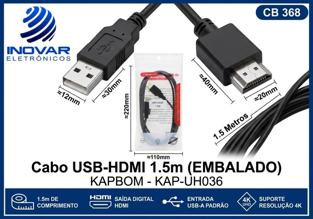 CB 368 CABO HDMI USB-A 1,50 METROS KAP-UH-036