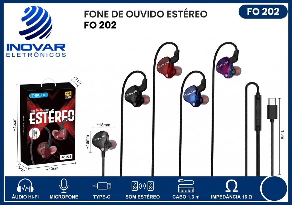 FO 200 FONE DE OUVIDO ESTEREO TIPO C LE-0276