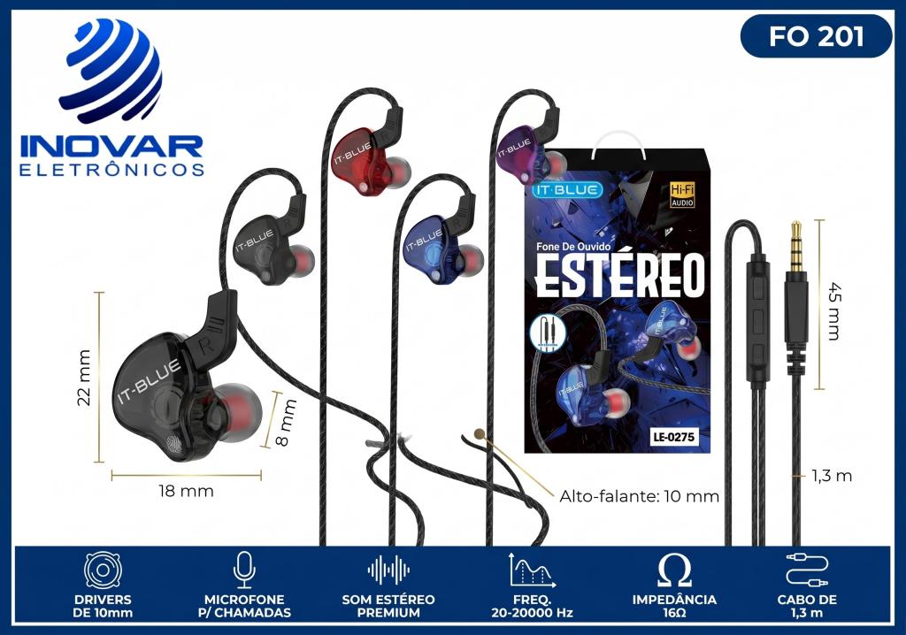FO 201 FONE DE OUVIDO ESTEREO LE-0275