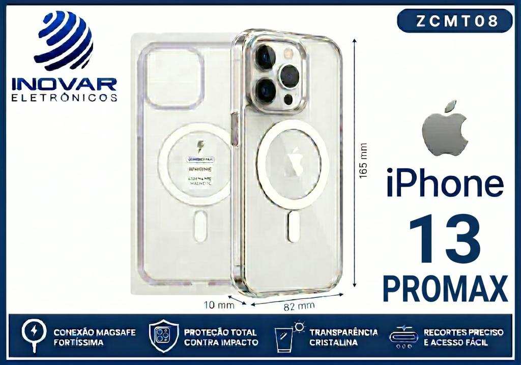 ZCMT 08 CAPA TRANSPARENTE COM MAGSAFE IPHONE 13 PROMAX