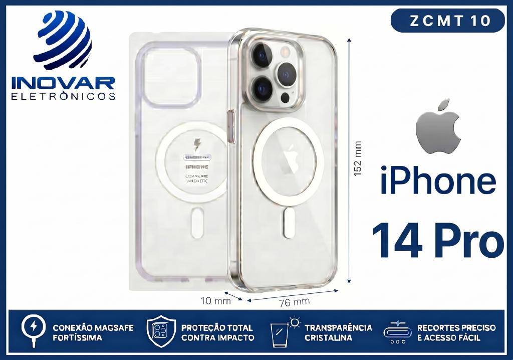 ZCMT 10 CAPA TRANSPARENTE COM MAGSAFE IPHONE 14 PRO