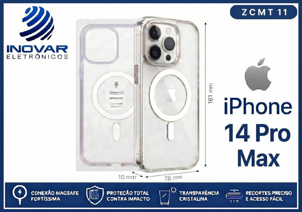 ZCMT 11 CAPA TRANSPARENTE COM MAGSAFE IPHONE 14 PROMAX