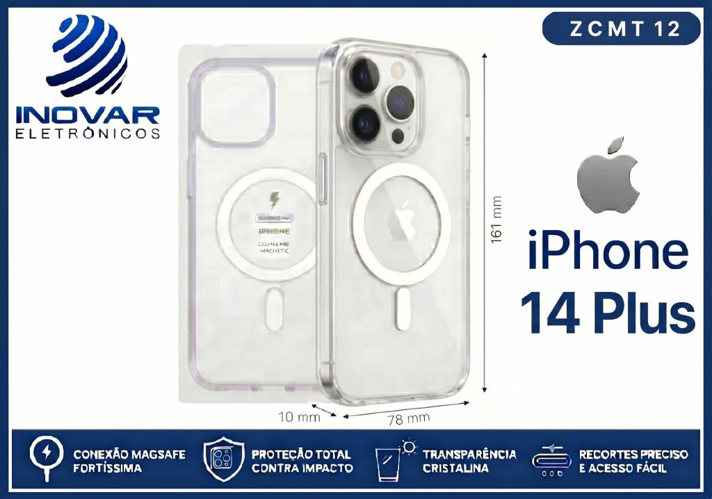 ZCMT 12 CAPA TRANSPARENTE COM MAGSAFE IPHONE 14 PLUS