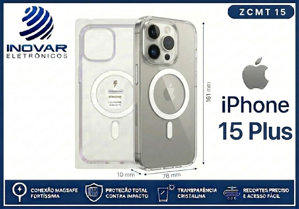 ZCMT 15 CAPA TRANSPARENTE COM MAGSAFE IPHONE 15 PLUS