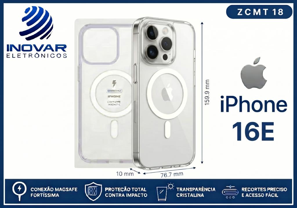 ZCMT 18 CAPA TRANSPARENTE COM MAGSAFE IPHONE 16E