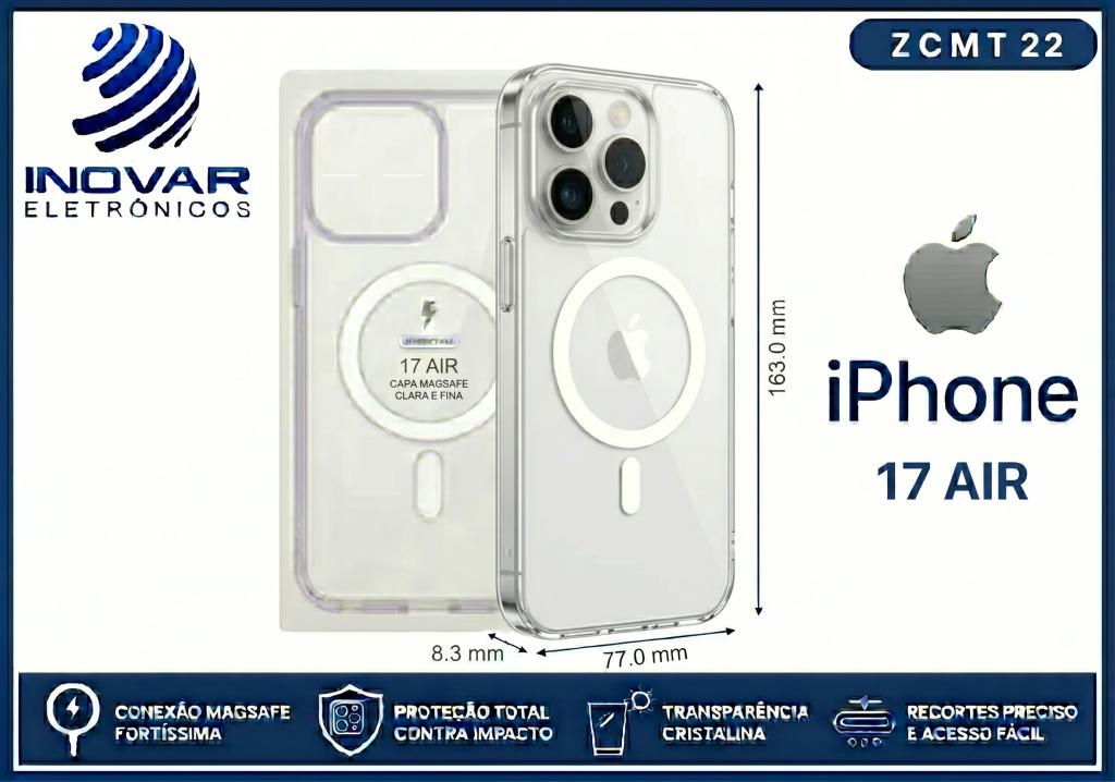 ZCMT 22 CAPA TRANSPARENTE COM MAGSAFE IPHONE 17 AIR