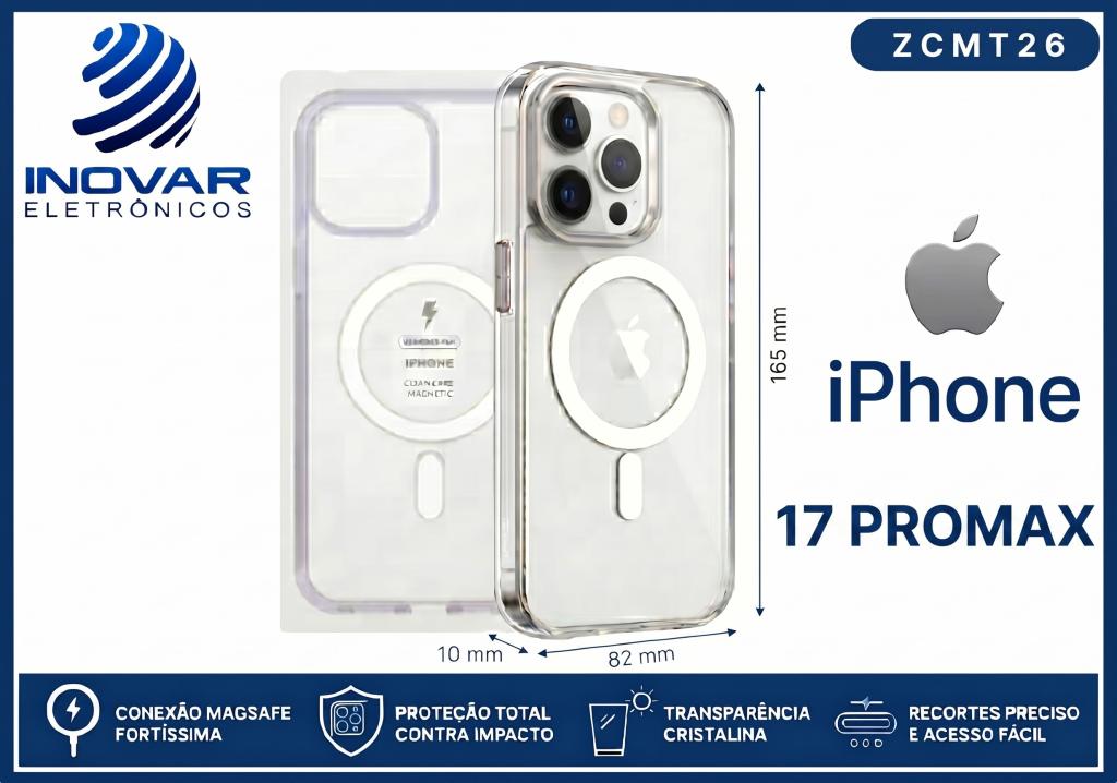 ZCMT 26 CAPA TRANSPARENTE COM MAGSAFE IPHONE 17 PROMAX