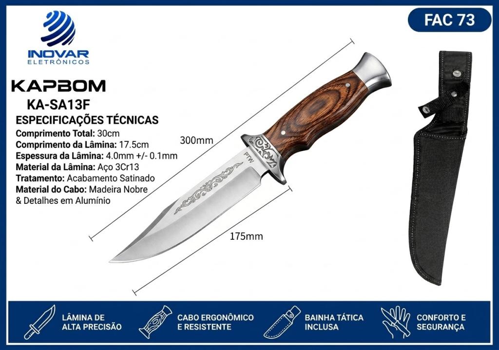 FAC 73 FACA INOX COM BAINHA KA-SA13F