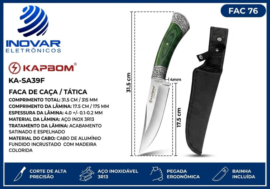 FAC 76 FACA INOX COM BAINHA KA-SA39F
