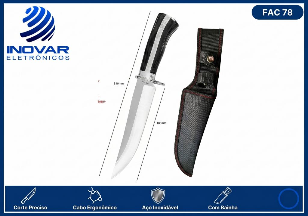FAC 78 FACA INOX COM BAINHA KA-SA20F