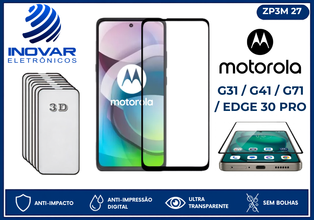 ZP3M 27 PELICULA 3D MOTOROLA G31 / G41 / G71 / EDGE 30 PRO
