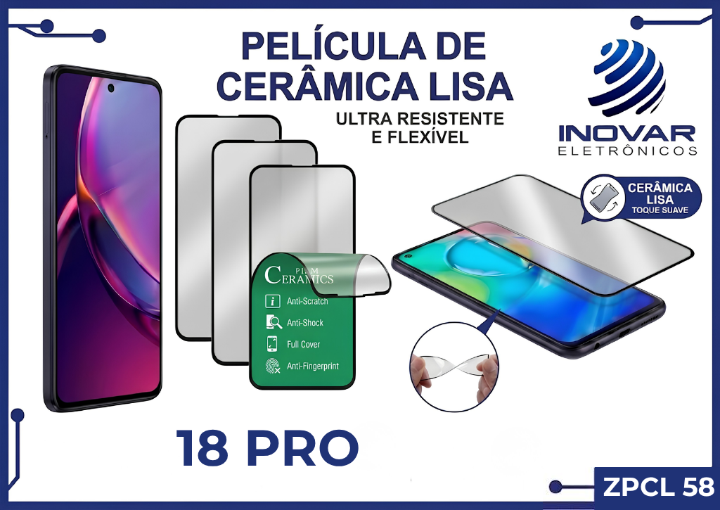 ZPCL 58 PELICULA CERAMICA LISA IPHONE  18 PRO