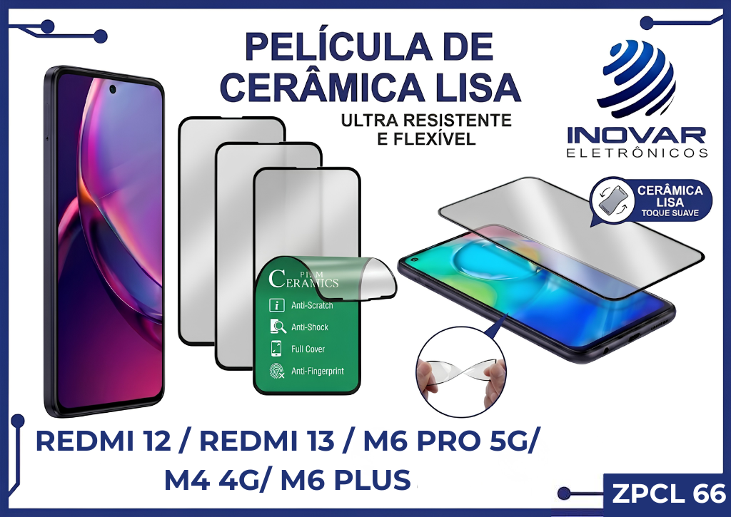 ZPCL 66 PELICULA CERAMICA LISA RM 13 / 12/ M6 PRO 5G / M6 4G / M6 PLUS