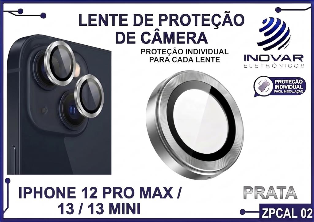 ZPCAL 02 LENTE DE CÂMERA UNITARIO LISA - IPHONE 12 PRO MAX/13/13 MINI - prata