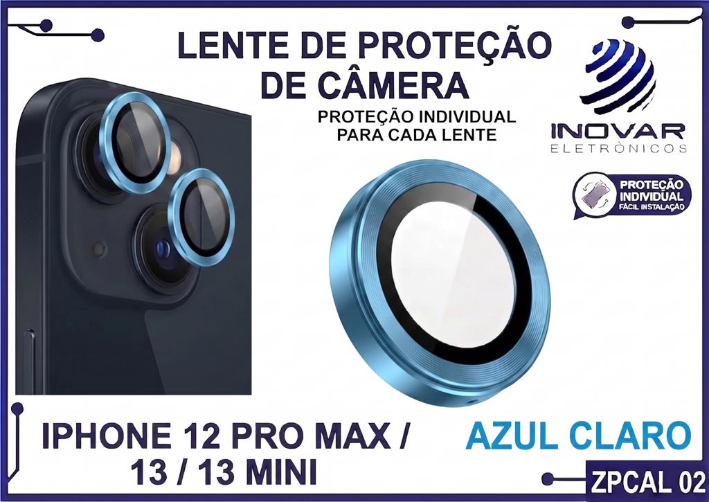 ZPCAL 02 LENTE DE CÂMERA UNITARIO LISA - IPHONE 12 PRO MAX/13/13 MINI - azul claro
