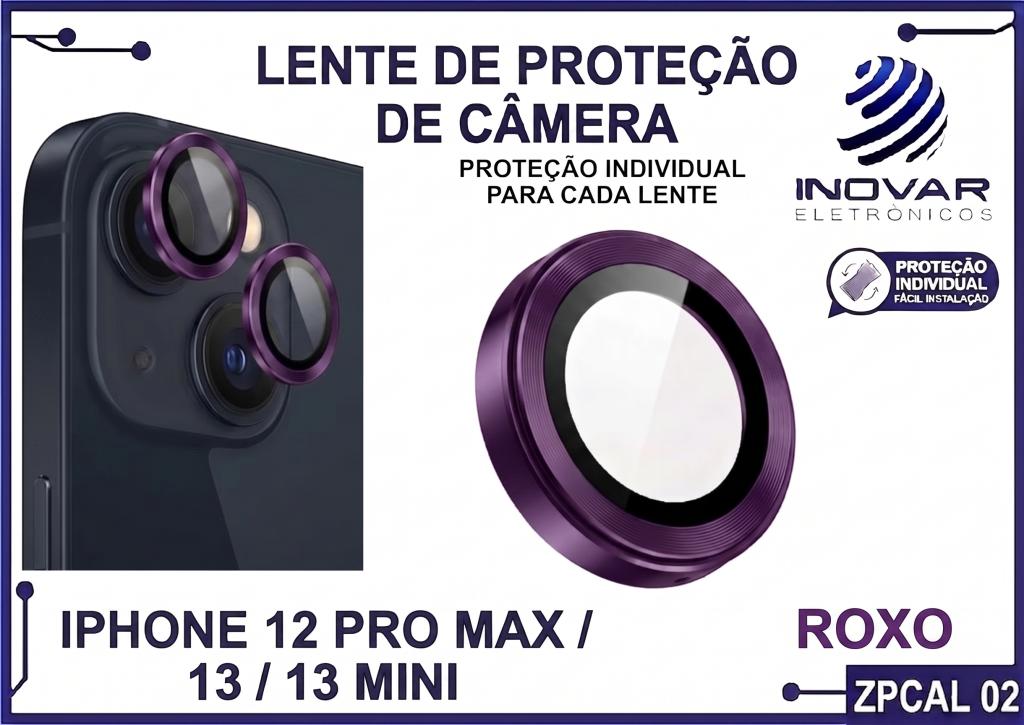 ZPCAL 02 LENTE DE CÂMERA UNITARIO LISA - IPHONE 12 PRO MAX/13/13 MINI - roxo