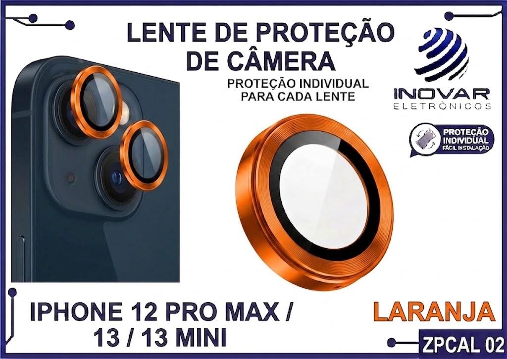 ZPCAL 02 LENTE DE CÂMERA UNITARIO LISA - IPHONE 12 PRO MAX/13/13 MINI - laranja
