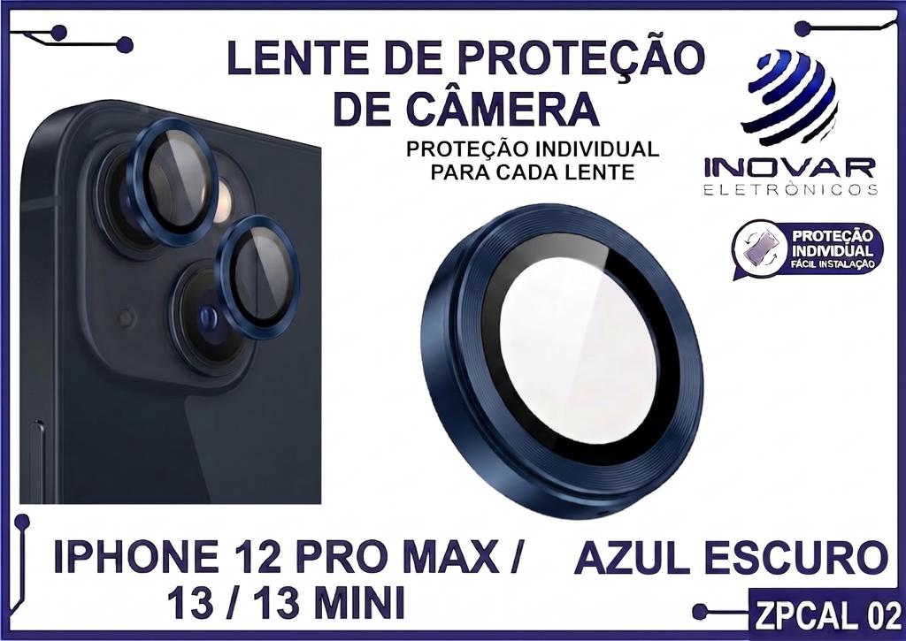ZPCAL 02 LENTE DE CÂMERA UNITARIO LISA - IPHONE 12 PRO MAX/13/13 MINI - azul escuro