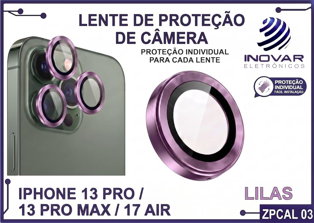 ZPCAL 03 LENTE DE CÂMERA UNITARIO LISA - IPHONE 13 PRO/13 PRO MAX/17 AIR - lilás