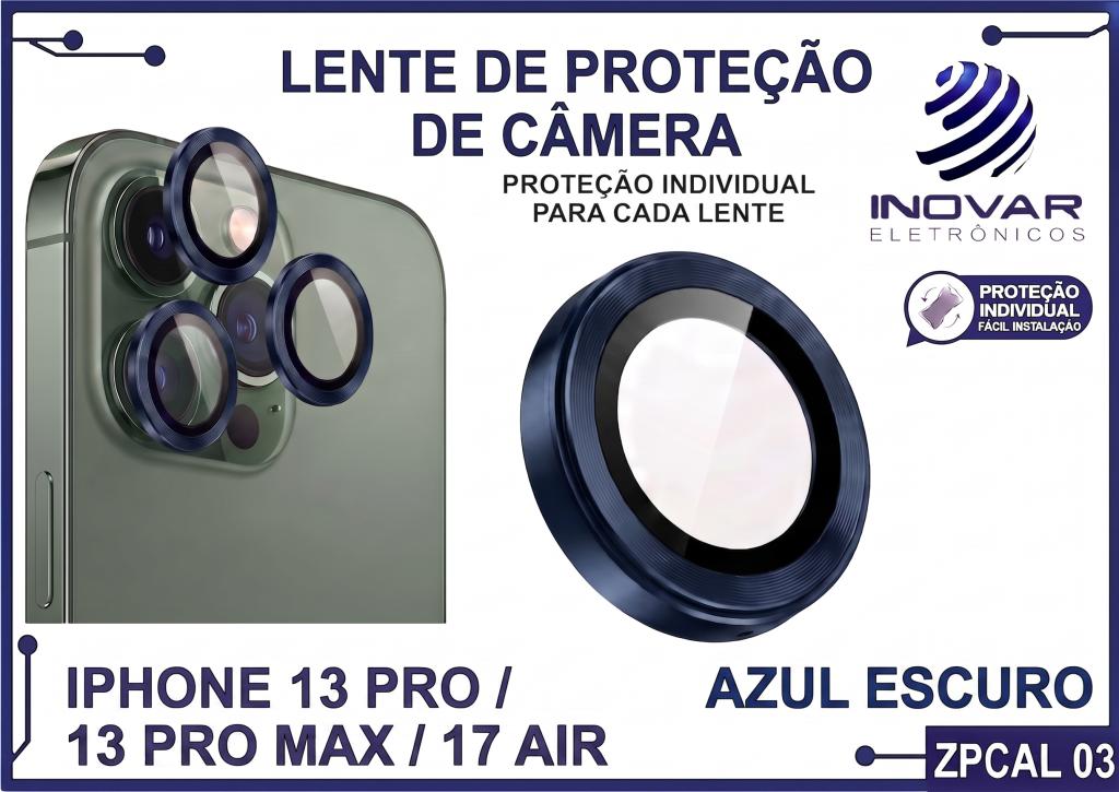 ZPCAL 03 LENTE DE CÂMERA UNITARIO LISA - IPHONE 13 PRO/13 PRO MAX/17 AIR - azul escuro