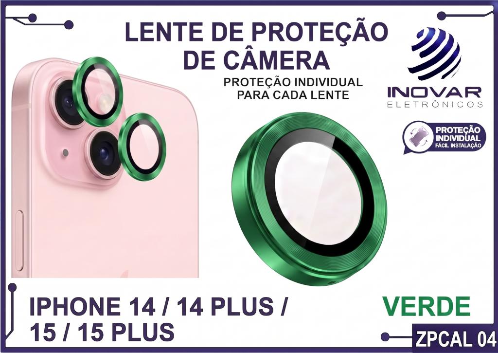 ZPCAL 04 LENTE DE CÂMERA UNITARIO LISA - IPHONE 14/14 PLUS/15/15 PLUS - verde