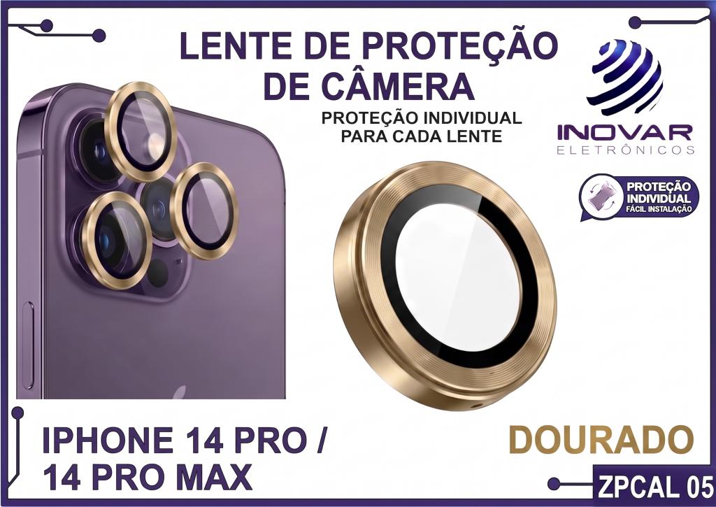 ZPCAL 05 LENTE DE CÂMERA UNITARIO LISA - IPHONE 14 PRO/14 PRO MAX - dourado