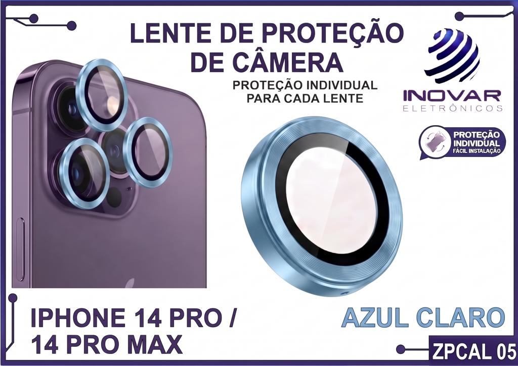 ZPCAL 05 LENTE DE CÂMERA UNITARIO LISA - IPHONE 14 PRO/14 PRO MAX - azul claro