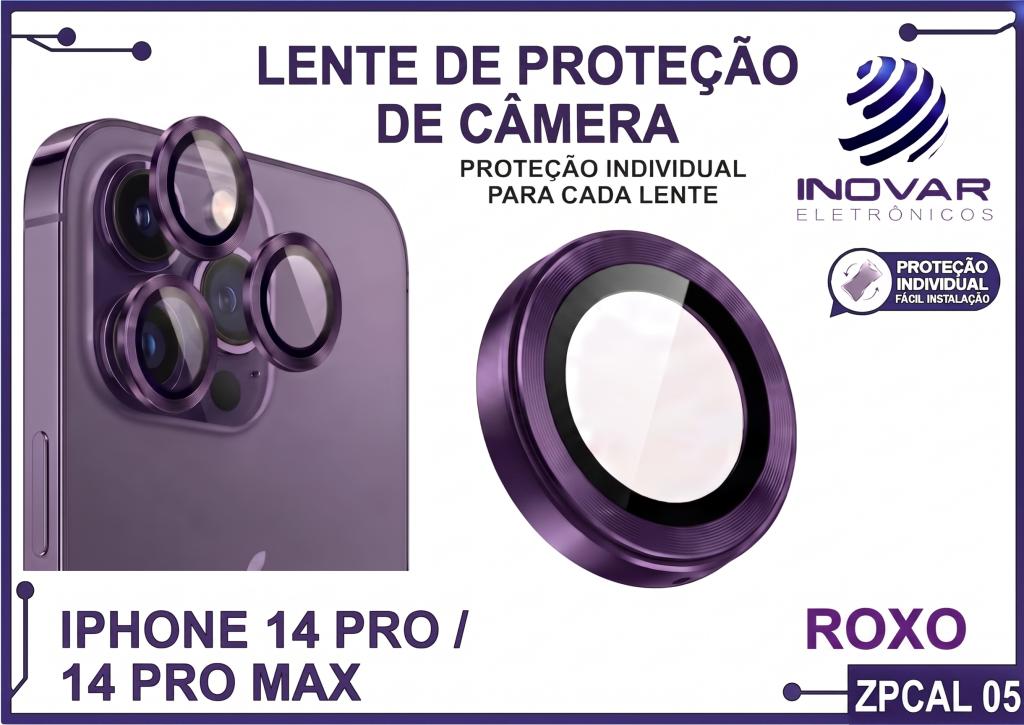 ZPCAL 05 LENTE DE CÂMERA UNITARIO LISA - IPHONE 14 PRO/14 PRO MAX - roxo