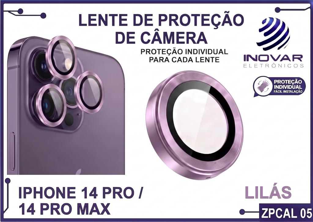 ZPCAL 05 LENTE DE CÂMERA UNITARIO LISA - IPHONE 14 PRO/14 PRO MAX - lilás