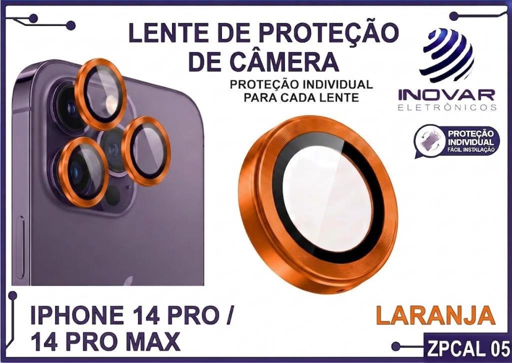 ZPCAL 05 LENTE DE CÂMERA UNITARIO LISA - IPHONE 14 PRO/14 PRO MAX - titanium/laranja