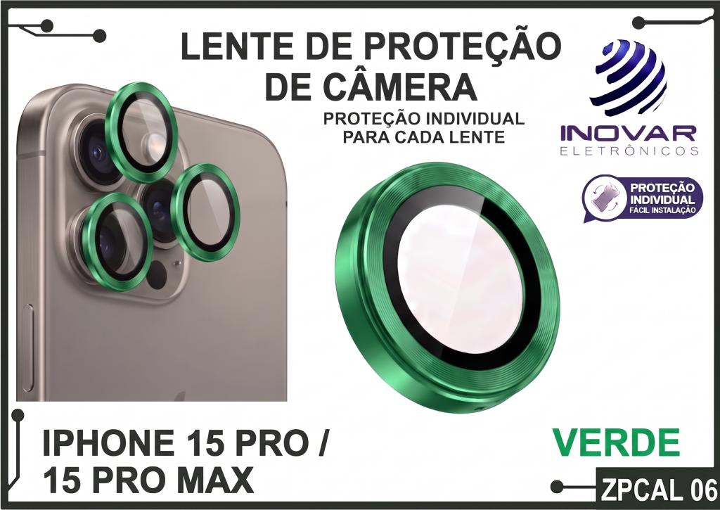 ZPCAL 06 LENTE DE CÂMERA UNITARIO LISA - IPHONE 15 PRO/15 PRO MAX - verde