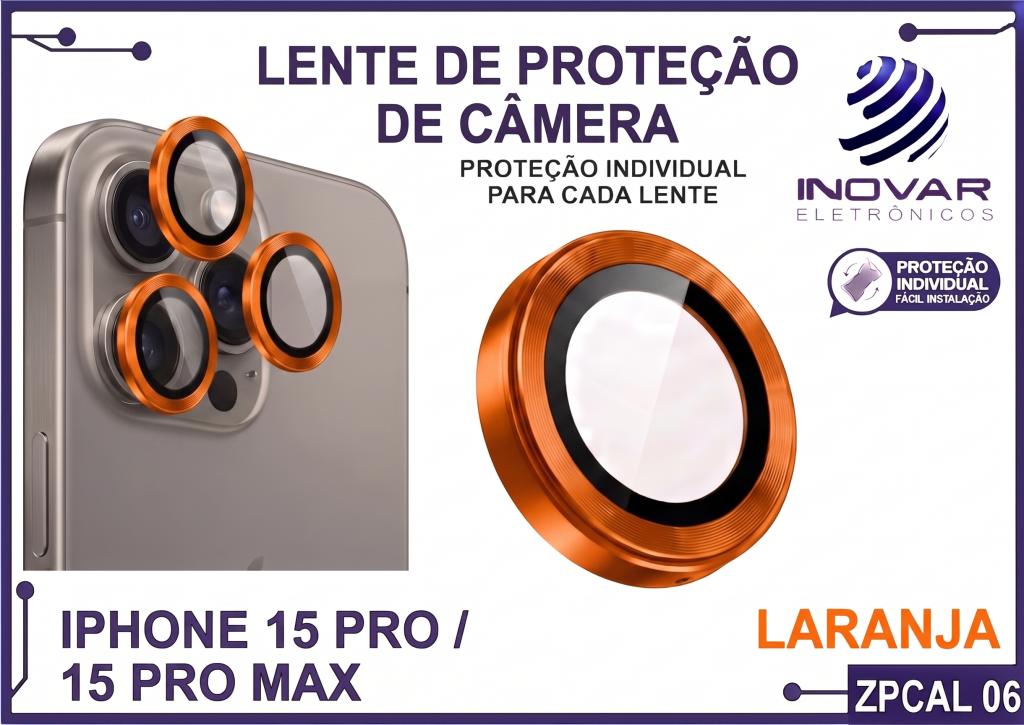 ZPCAL 06 LENTE DE CÂMERA UNITARIO LISA - IPHONE 15 PRO/15 PRO MAX - titanium/laranja