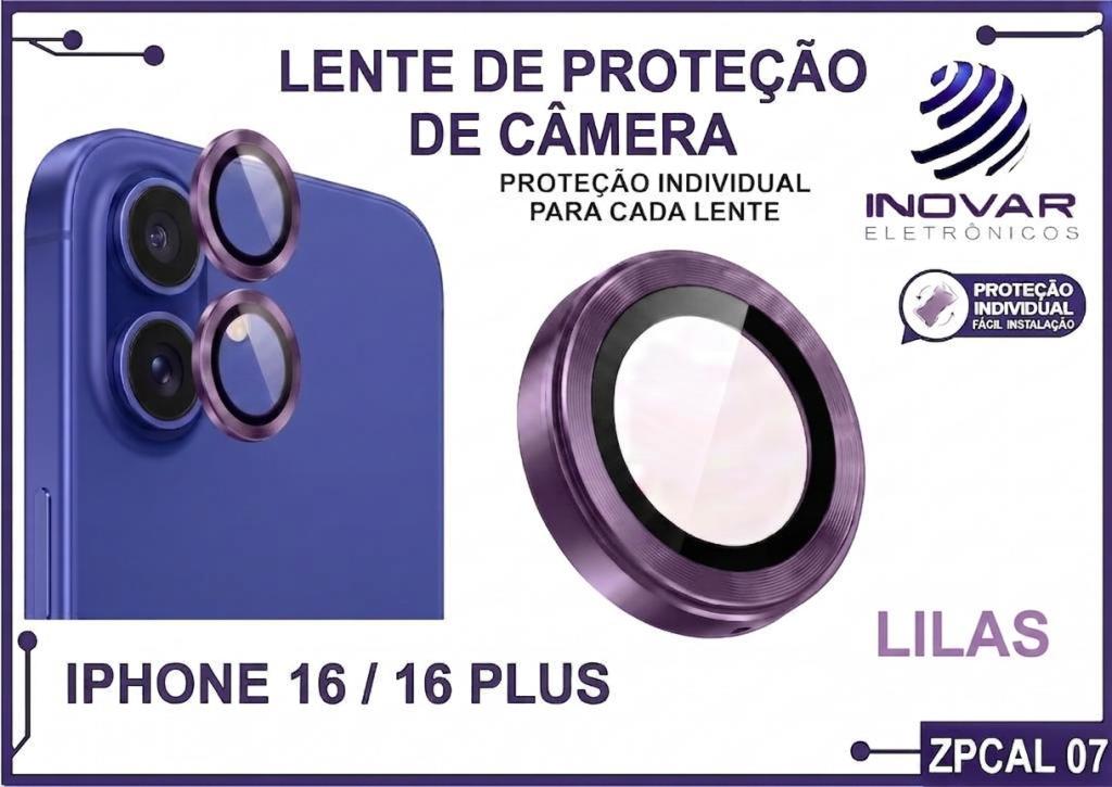 ZPCAL 07 LENTE DE CÂMERA UNITARIO LISA - IPHONE 16/16 PLUS - lilás