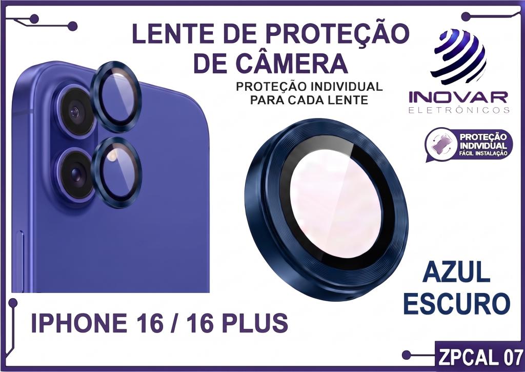 ZPCAL 07 LENTE DE CÂMERA UNITARIO LISA - IPHONE 16/16 PLUS - azul escuro