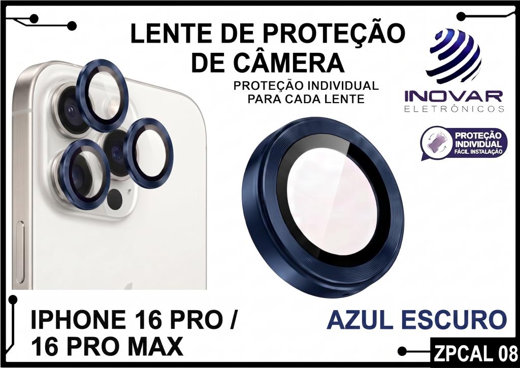 ZPCAL 08 LENTE DE CÂMERA UNITARIO LISA - IPHONE 16 PRO/16 PRO MAX - azul escuro