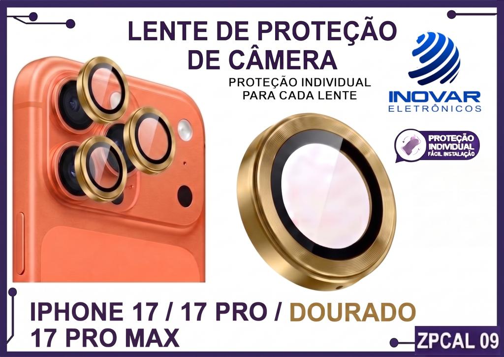 ZPCAL 09 LENTE DE CÂMERA UNITARIO LISA - IPHONE 17/17 PRO/17 PRO MAX - dourado