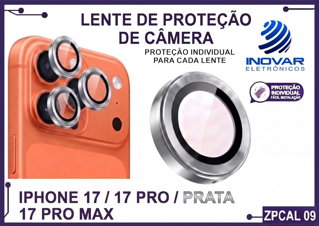 ZPCAL 09 LENTE DE CÂMERA UNITARIO LISA - IPHONE 17/17 PRO/17 PRO MAX - prata