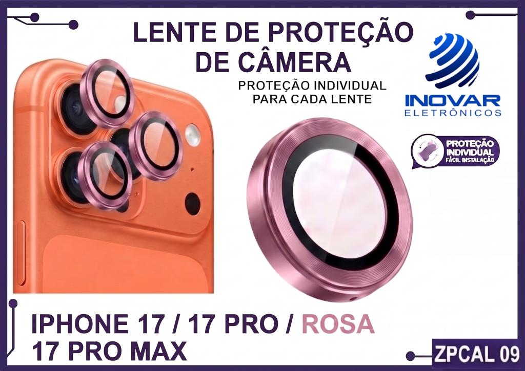 ZPCAL 09 LENTE DE CÂMERA UNITARIO LISA - IPHONE 17/17 PRO/17 PRO MAX - rosa