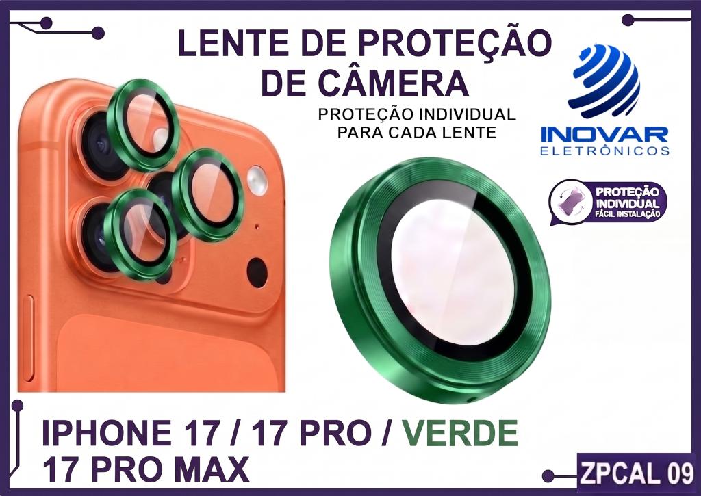 ZPCAL 09 LENTE DE CÂMERA UNITARIO LISA - IPHONE 17/17 PRO/17 PRO MAX - verde