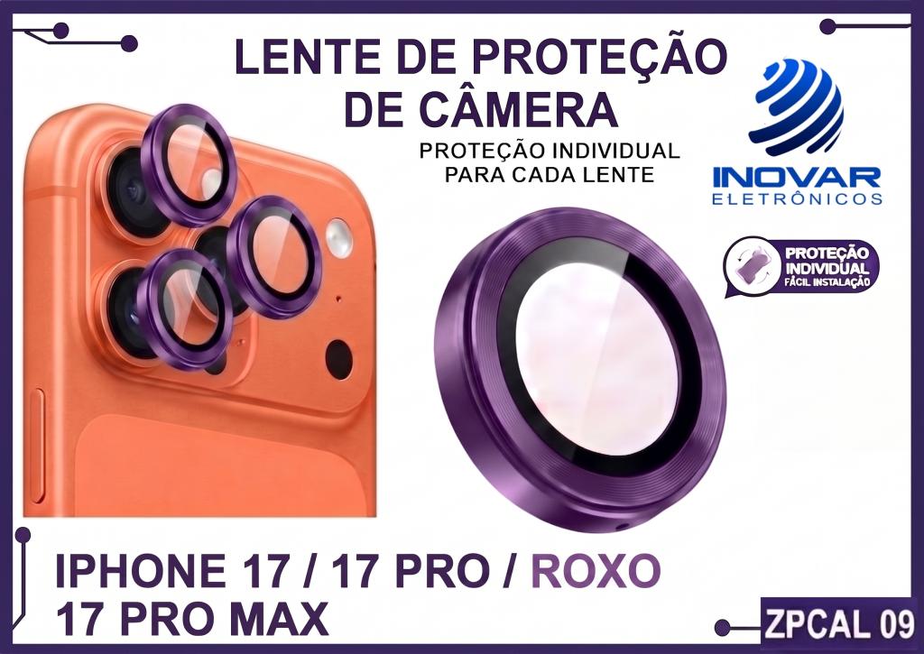 ZPCAL 09 LENTE DE CÂMERA UNITARIO LISA - IPHONE 17/17 PRO/17 PRO MAX - roxo