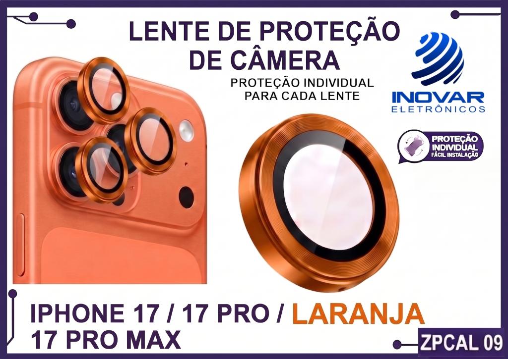 ZPCAL 09 LENTE DE CÂMERA UNITARIO LISA - IPHONE 17/17 PRO/17 PRO MAX - titanium/laranja