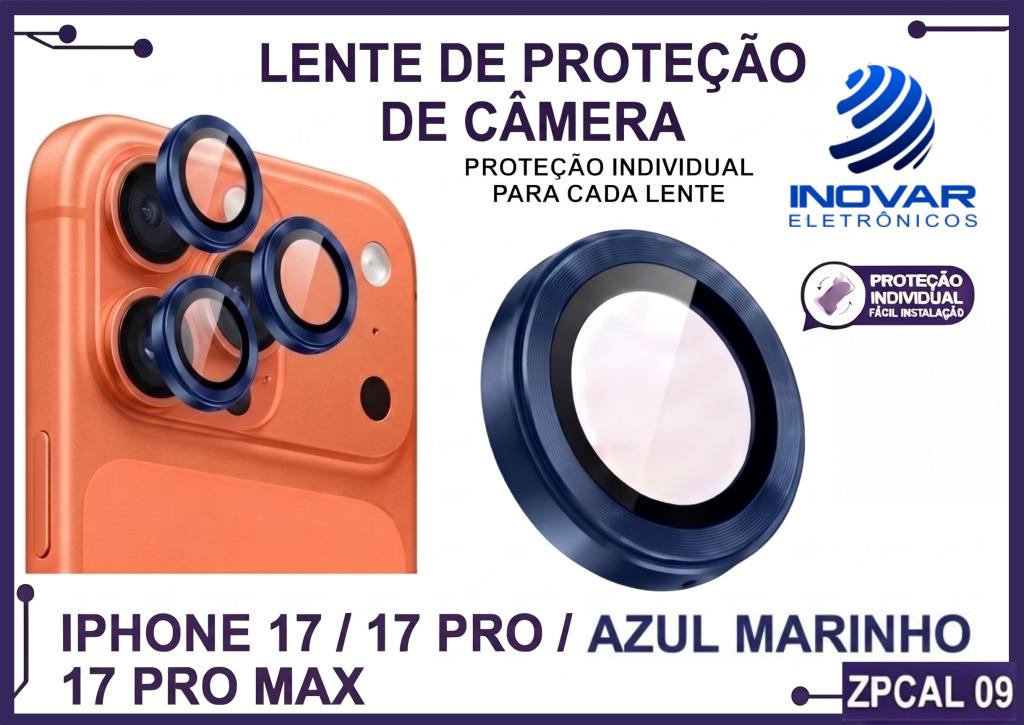 ZPCAL 09 LENTE DE CÂMERA UNITARIO LISA - IPHONE 17/17 PRO/17 PRO MAX - azul marinho