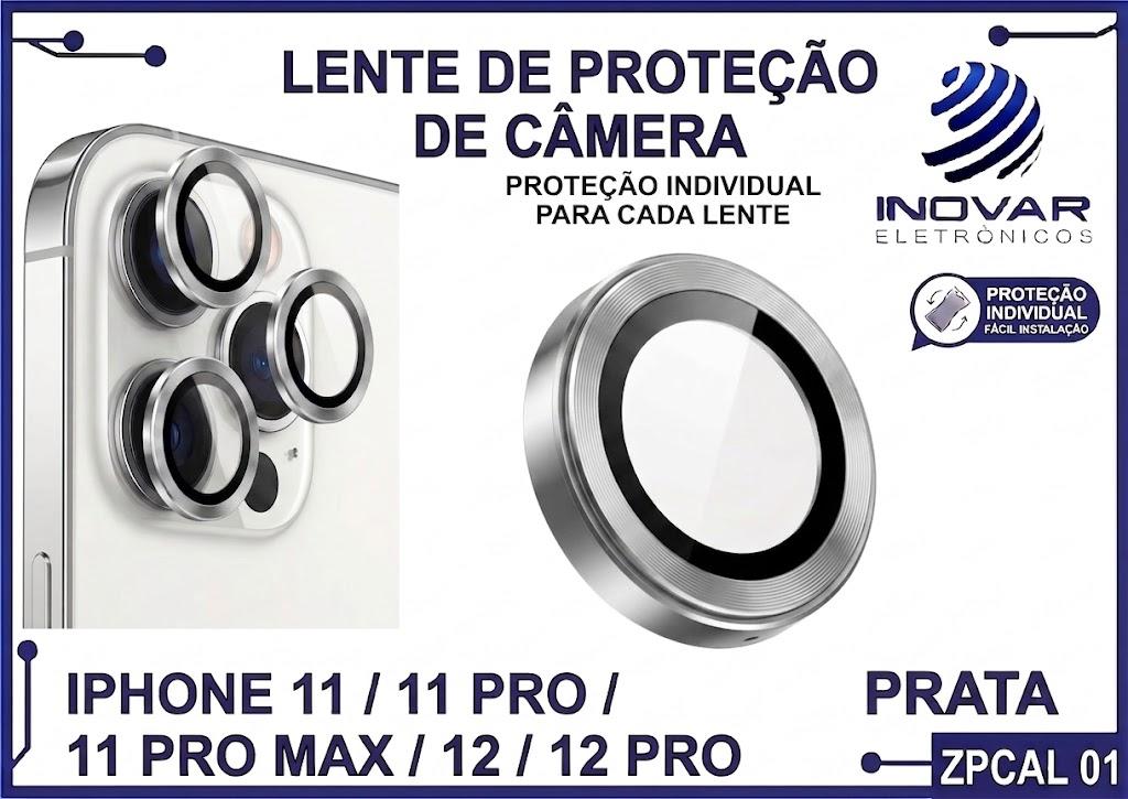 ZPCAL 01 LENTE DE CÂMERA UNITARIO LISA - IPHONE 11/11 PRO/11 PRO MAX/12/12 PRO - prata