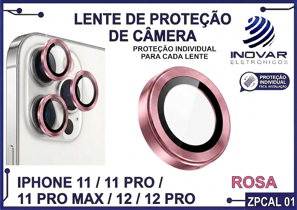 ZPCAL 01 LENTE DE CÂMERA UNITARIO LISA - IPHONE 11/11 PRO/11 PRO MAX/12/12 PRO - rosa