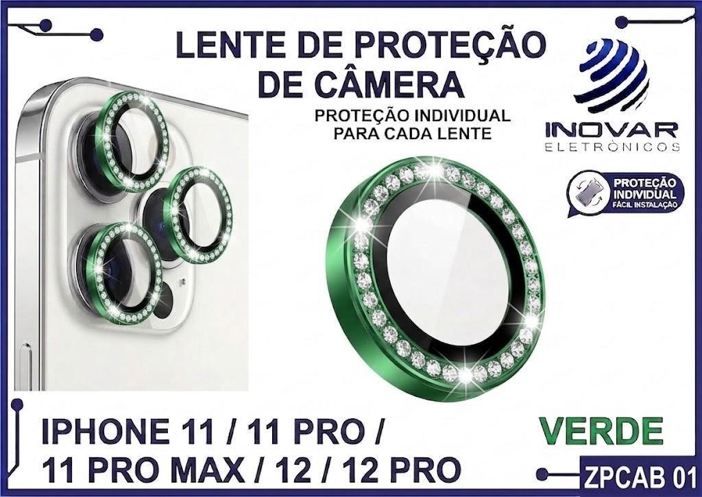 ZPCAB 01 LENTE DE CÂMERA UNITARIO BRILHO - IPHONE 11/11 PRO/11 PRO MAX/12/12 PRO - verde