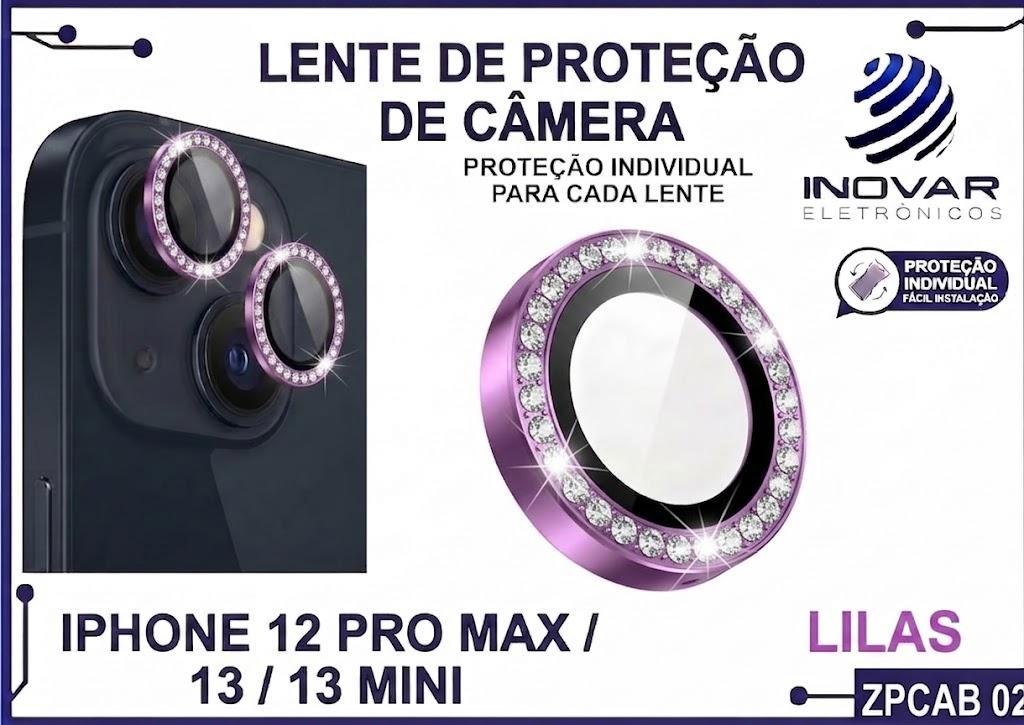 ZPCAB 02 LENTE DE CÂMERA UNITARIO BRILHO - IPHONE 12 PRO MAX/13/13 MINI - lilás