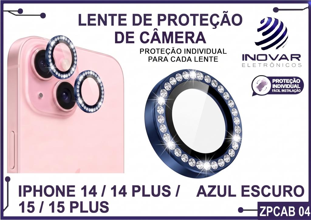 ZPCAB 04 LENTE DE CÂMERA UNITARIO BRILHO - IPHONE 14/14 PLUS/15/15 PLUS - azul escuro