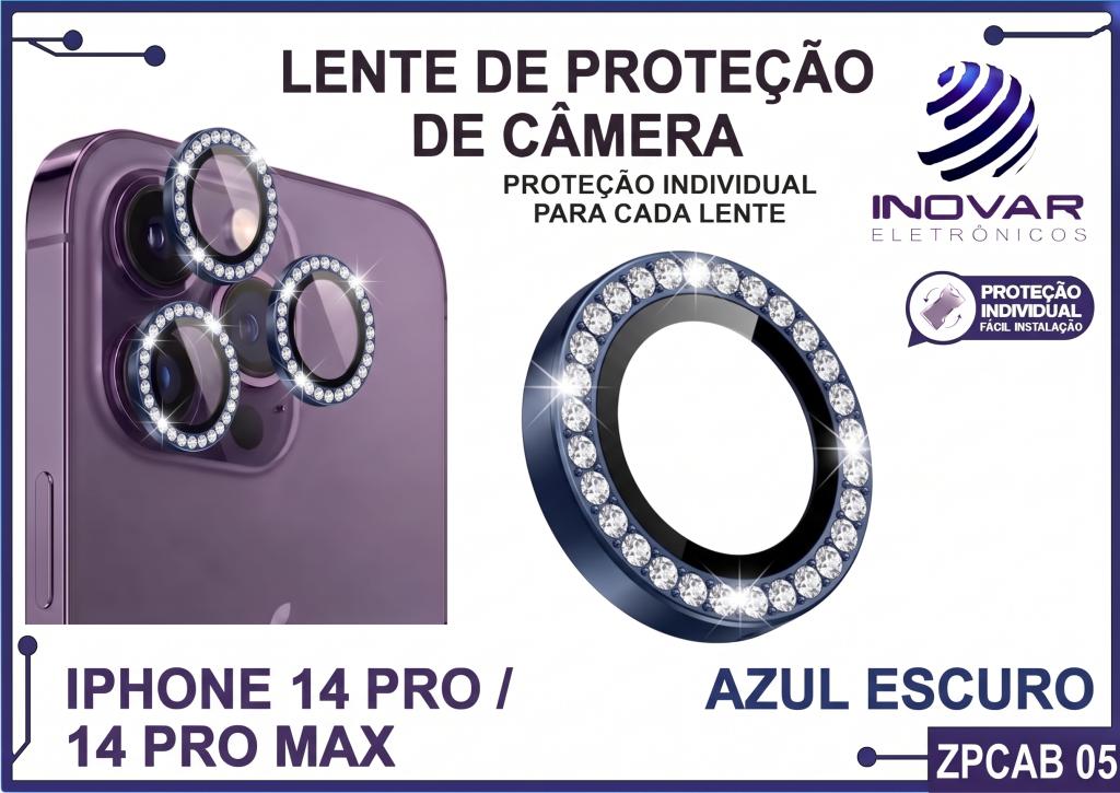 ZPCAB 05 LENTE DE CÂMERA UNITARIO BRILHO - IPHONE 14 PRO/14 PRO MAX - azul escuro