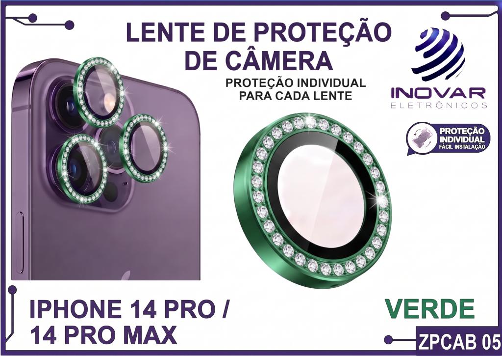 ZPCAB 05 LENTE DE CÂMERA UNITARIO BRILHO - IPHONE 14 PRO/14 PRO MAX - verde