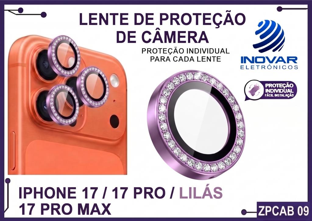 ZPCAB 09 LENTE DE CÂMERA UNITARIO BRILHO - IPHONE 17/17 PRO/17 PRO MAX - lilás